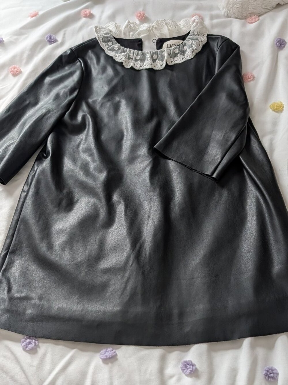 DOUUOD Girl's Faux Leather Dress